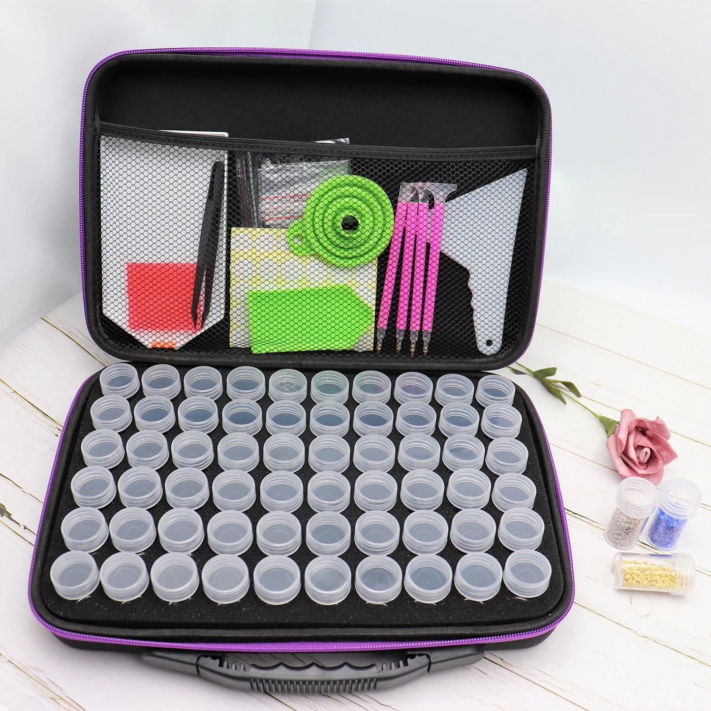 60 Slots Diamond Painting tools Accessories Beads Carry Case Diamond Embroidery Tools Handbag