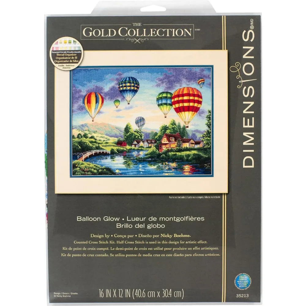 Counted Cross Stitch Kit 12'' X 16'' Embroidery Hot Air Balloon