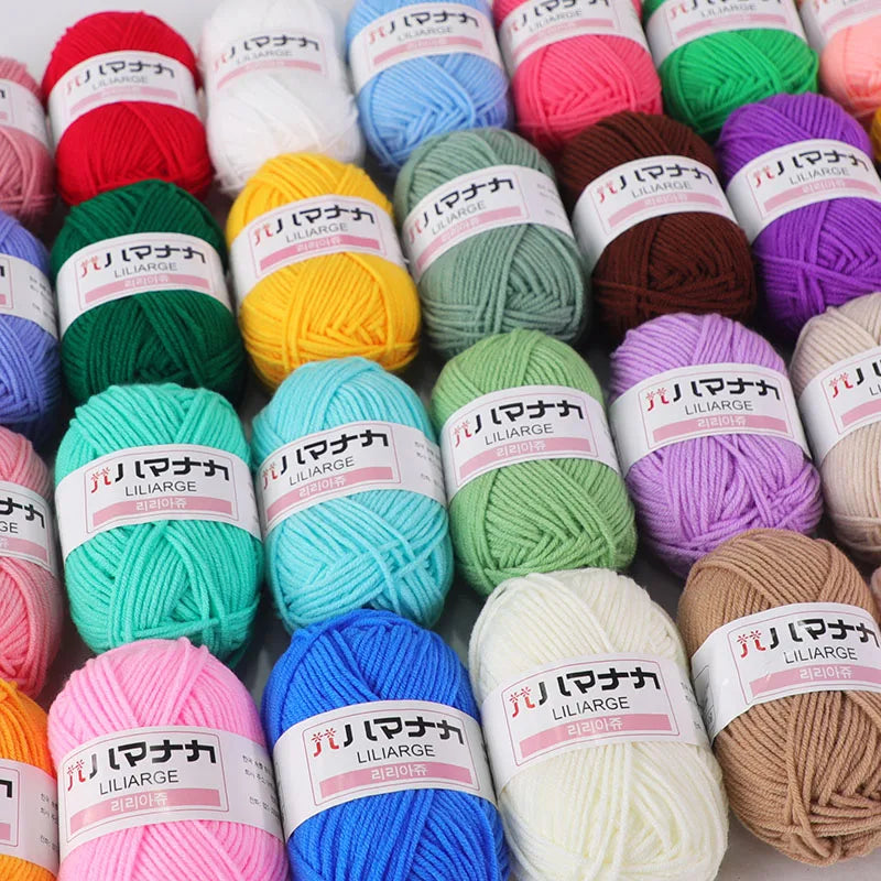 Candy Color 53Pcs Hand Knitting Milk Cotton Yarn Crocheting Acrylic Yarn For Crochet  Knit Amigurumi Sweater Hat Doll blanket