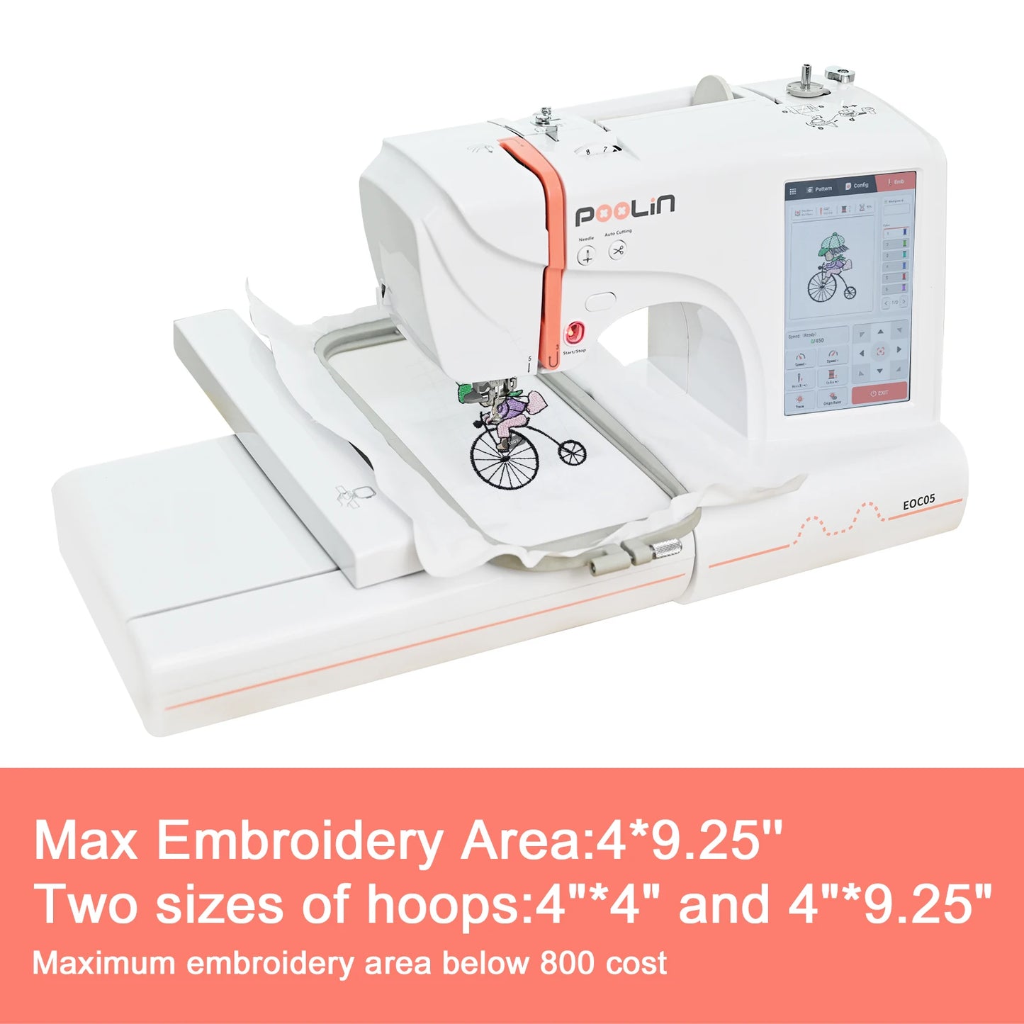 Embroidery Computerized Machine w/Threads & Tear Away Stabilizer & Bobbbin