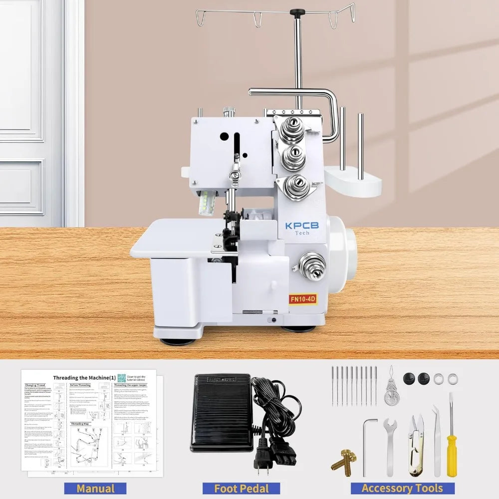 Serger Sewing Machine w/ Heavy-Duty Durable Metal Frame Overlock