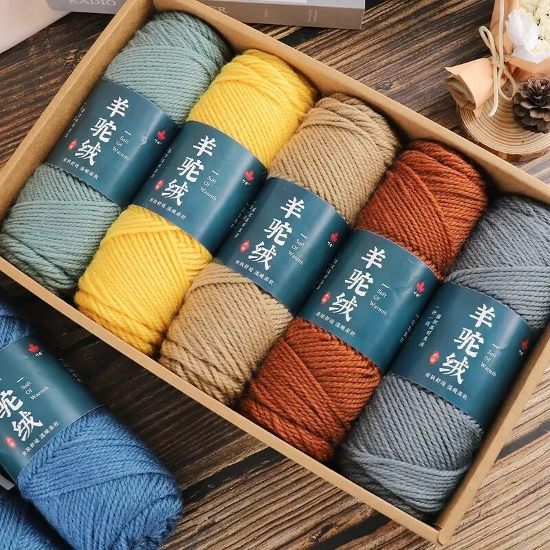 5 rolls/500g 5 rolls/500g Handwoven alpaca wool yarn, thick wool rod, needle thread, jacket, sweater, knitting scarf thread