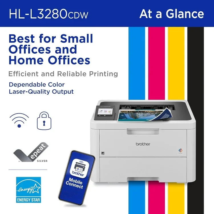 FAST SHIPPINGHL-L3280CDW Wireless Compact Digital Color Printer with Laser Quality Output, Duplex, Mobile Printing & Ethernet