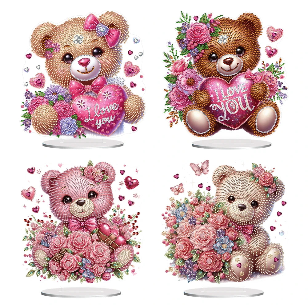 I Love You Bear DIY Diamond Painted