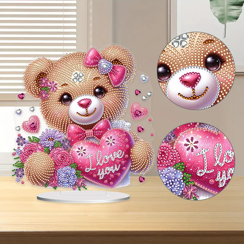 I Love You Bear DIY Diamond Painted