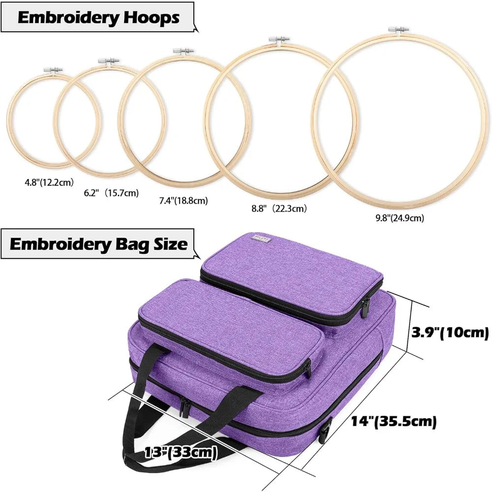 Embroidery Starter Kit with Storage Bag, Cross Stitch Kits Tools