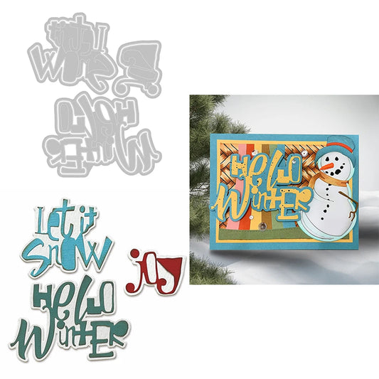 Let it Snow Hello Winter Cutting Dies Set For Scrapbooking Card Making